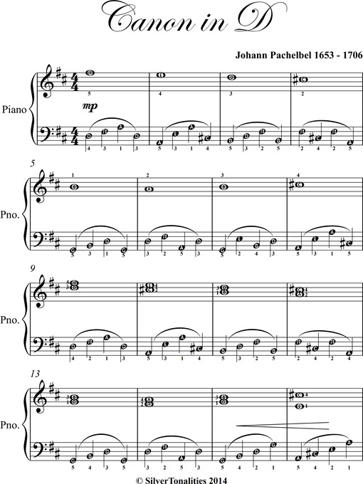 Title details for Canon in D Major Easy Elementary Piano Sheet Music by Johann Pachelbel - Wait list